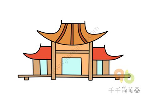 上海城隍庙简笔画的图片