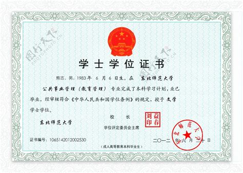 上海大学学士学位证书照片