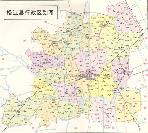 上海松江区行政地图