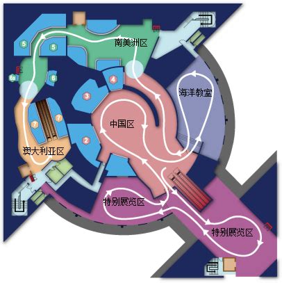 上海海洋水族馆参观路线图