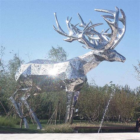 不锈钢动物小品景观雕塑