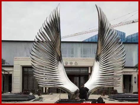 不锈钢翅膀雕塑模型