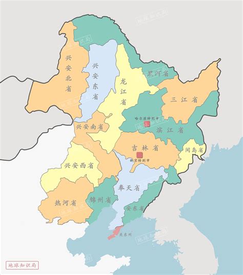 东北三省城市地图
