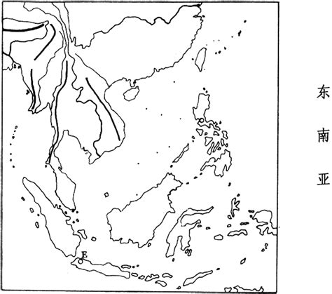 东南亚空白地图