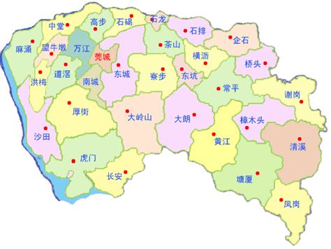 东莞行政地图