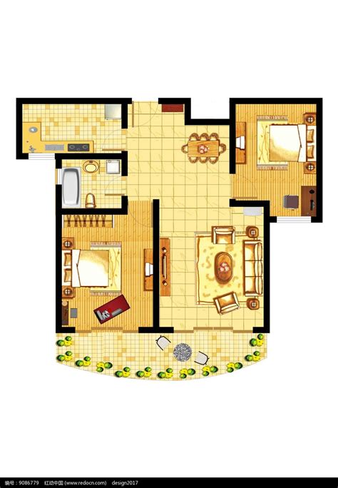 两室一厅户型平面图