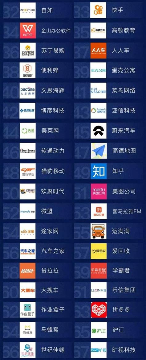 中国互联网大厂排名100强
