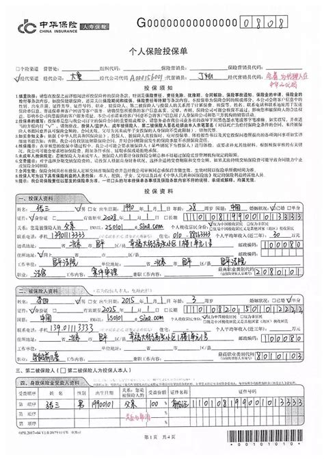 中国人寿学生保险单怎么填写图片