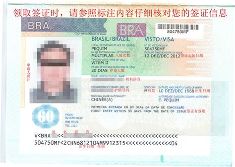 中国到巴西签证
