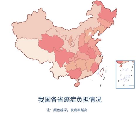 中国各地区癌症地图