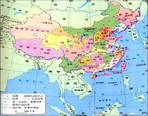 中国地图中国邻国有哪些国家