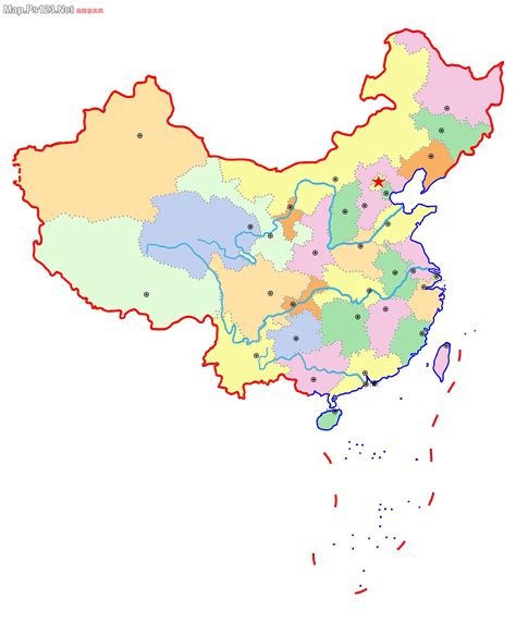 中国地图框架图无标识点