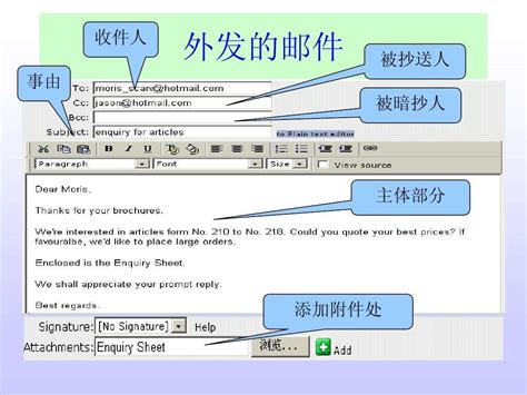中文邮件书写格式