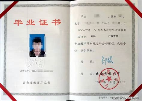 云南民族大学毕业证照片