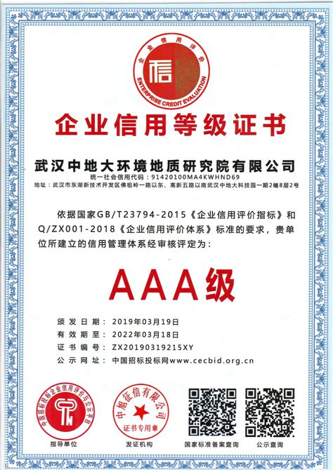 云浮市企业信用AAA等级证书标准