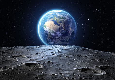 从月球看地球表面的图片