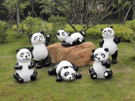 佛山动物造型玻璃钢卡通熊猫雕塑