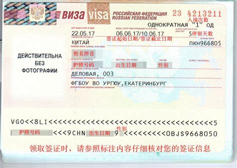 俄罗斯出国签证真实图片