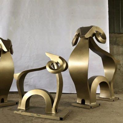 公园艺术不锈钢动物羊雕塑