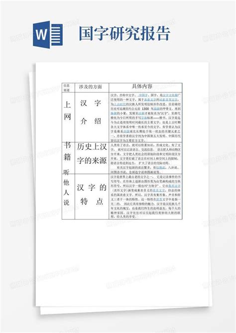 关于汉字的研究报告怎么写100字