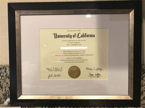 加利福尼亚大学毕业证书样本