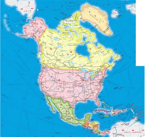 北美洲地图高清图片