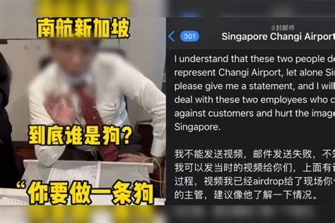 南航回应旅客新加坡乘机被骂