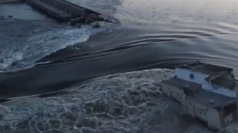 卡霍夫卡大坝被炸毁视频