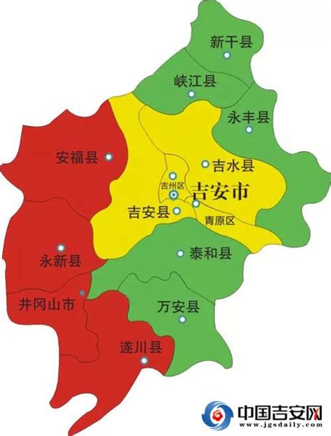 吉安市区域分布图