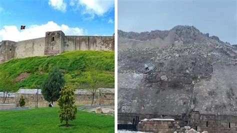 图像对比曝光土耳其千年古堡坍塌