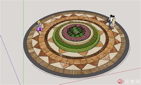 圆形花坛设计平面图
