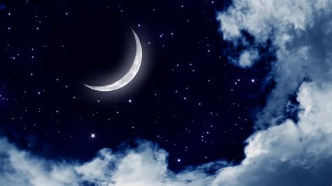 夜晚月亮星星