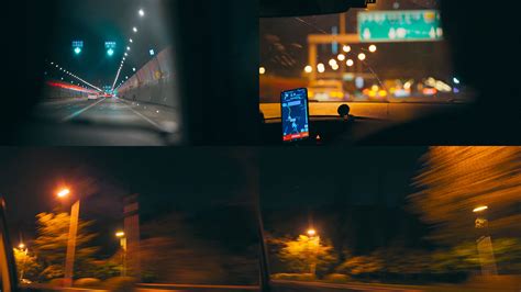 夜晚车窗外风景视频