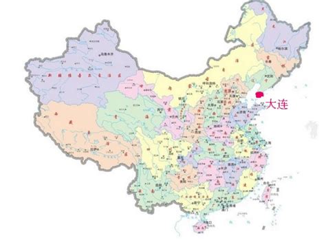 大连在中国地图上的位置