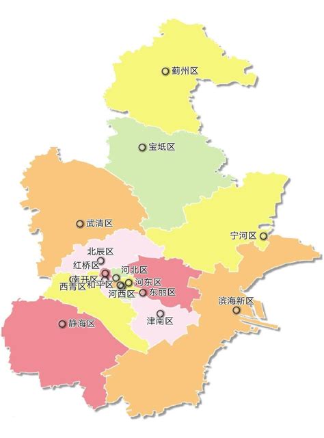 天津三区四县地图