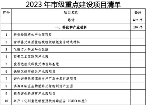 天津新基建项目清单