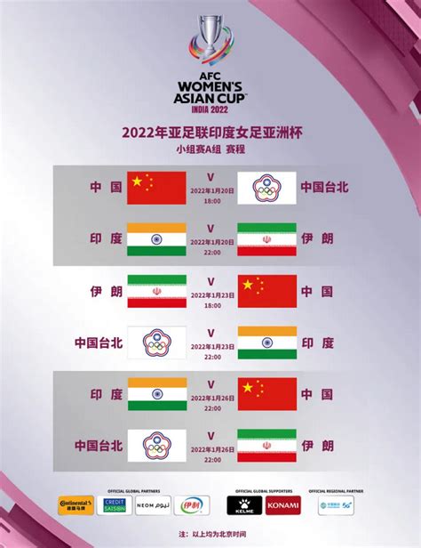 女足亚洲杯对阵图