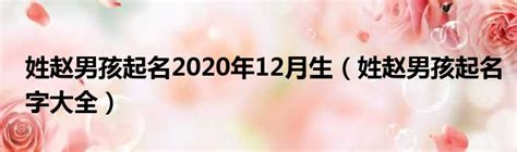 姓赵男孩起名2020