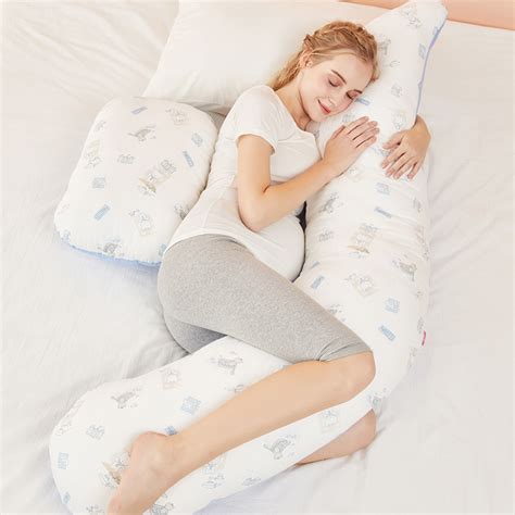 孕妇枕头护腰侧睡u型枕使用方法