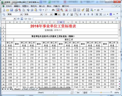 宁波事业单位工资对照表