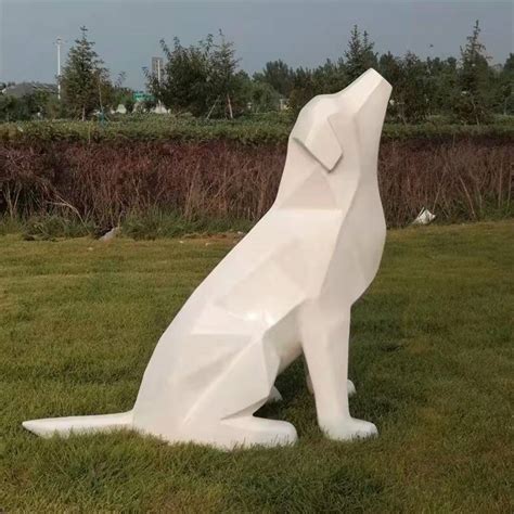 实木狗雕塑