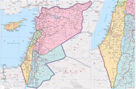 巴勒斯坦周边国家地图