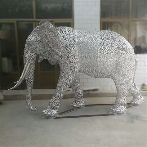 广东镜面不锈钢动物大象雕塑