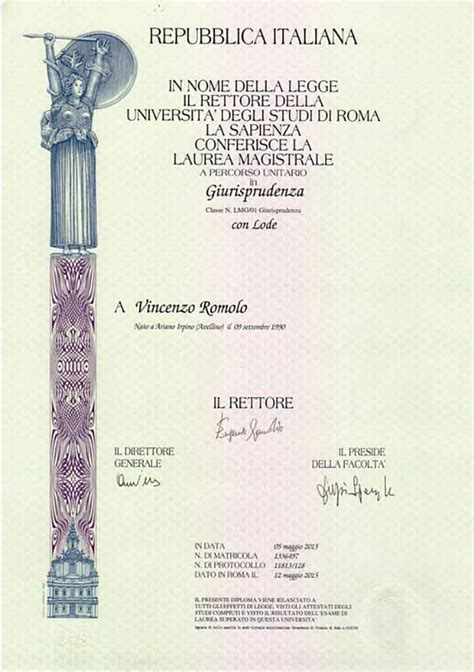 意大利大学本科毕业证图片