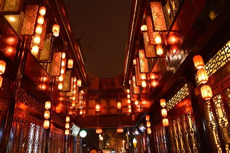 成都锦里古街夜景图片