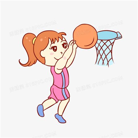 打篮球的女生简笔画