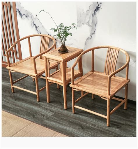 新中式实木圈椅三件套