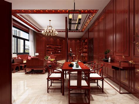 新中式红木客厅装修效果图