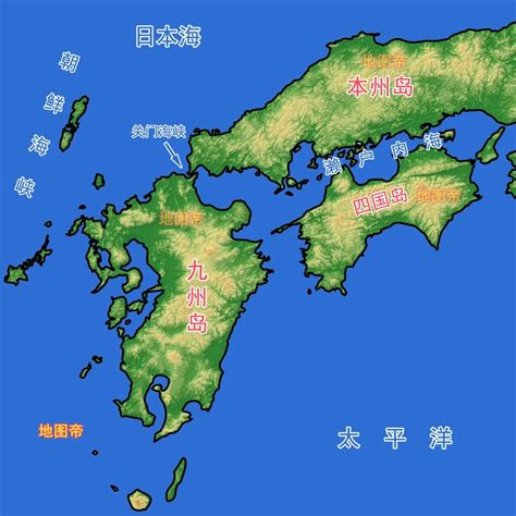 日本九州地区地图