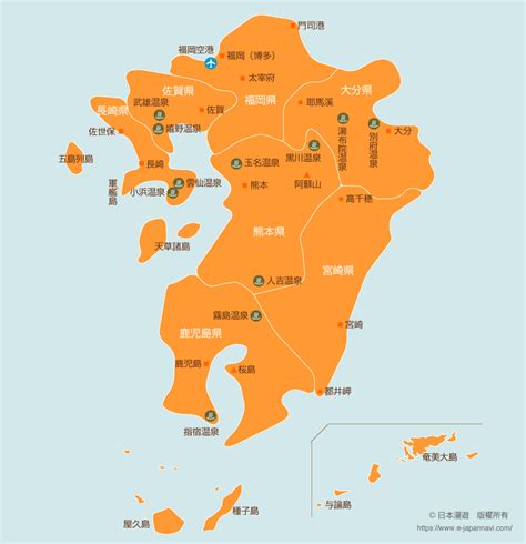 日本九州岛地图